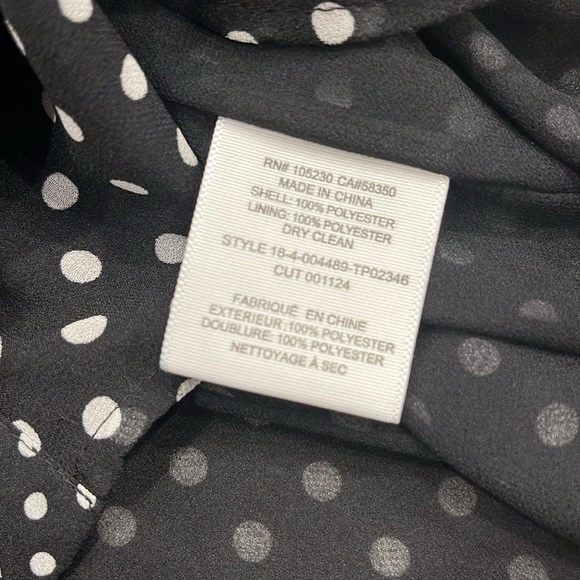 Joie Black White Polka Dot Ruffled “Darek” Blouse Romantic Sheer Sleeves Large - Picture 9 of 14